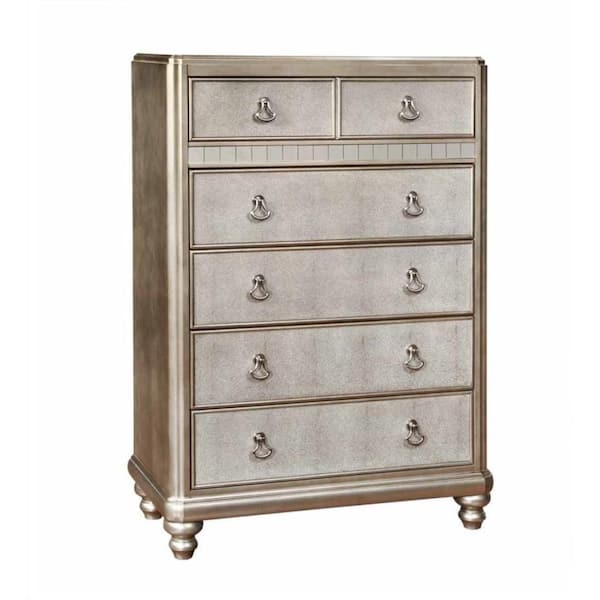 Benjara Gold 6 Drawer 39 in. Wide Chest of Drawers