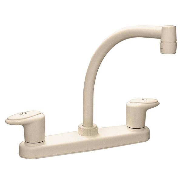 Valterra Catalina Two-Handle 8 in. Kitchen Faucet with Hi-Arc Spout - Biscuit