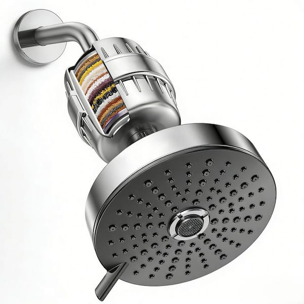25-Stage Filtered Shower Head, Filter Combo with Pressure Boosting and 3 Spray Modes in Chrome