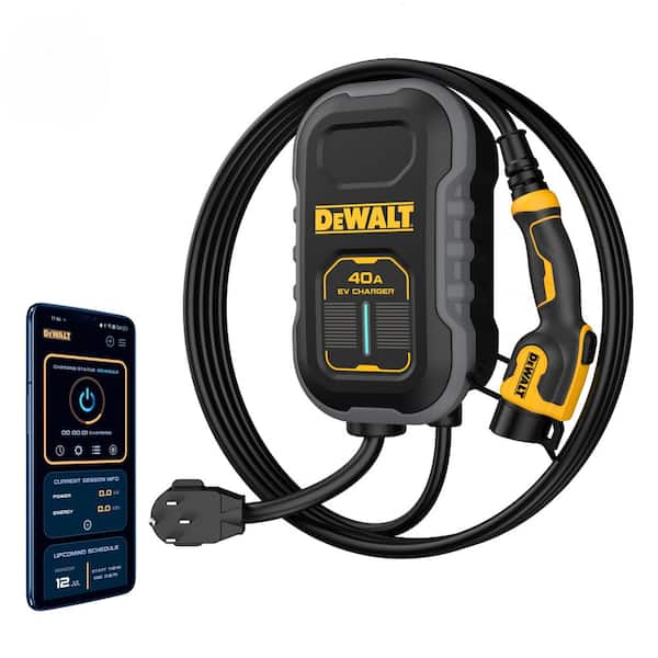 Level-2 Compact EV Charger up to 40 Amps, 240-Volt AC 9.6 Kw, NEMA 14-50 Plug, 20 ft. Cable, Weatherproof, SAE J1772