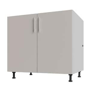 Miami Shoreline Gray Matte 36 in. x 34.5 in. x 27 in. Flat Panel Stock Assembled Base Kitchen Cabinet Full Height