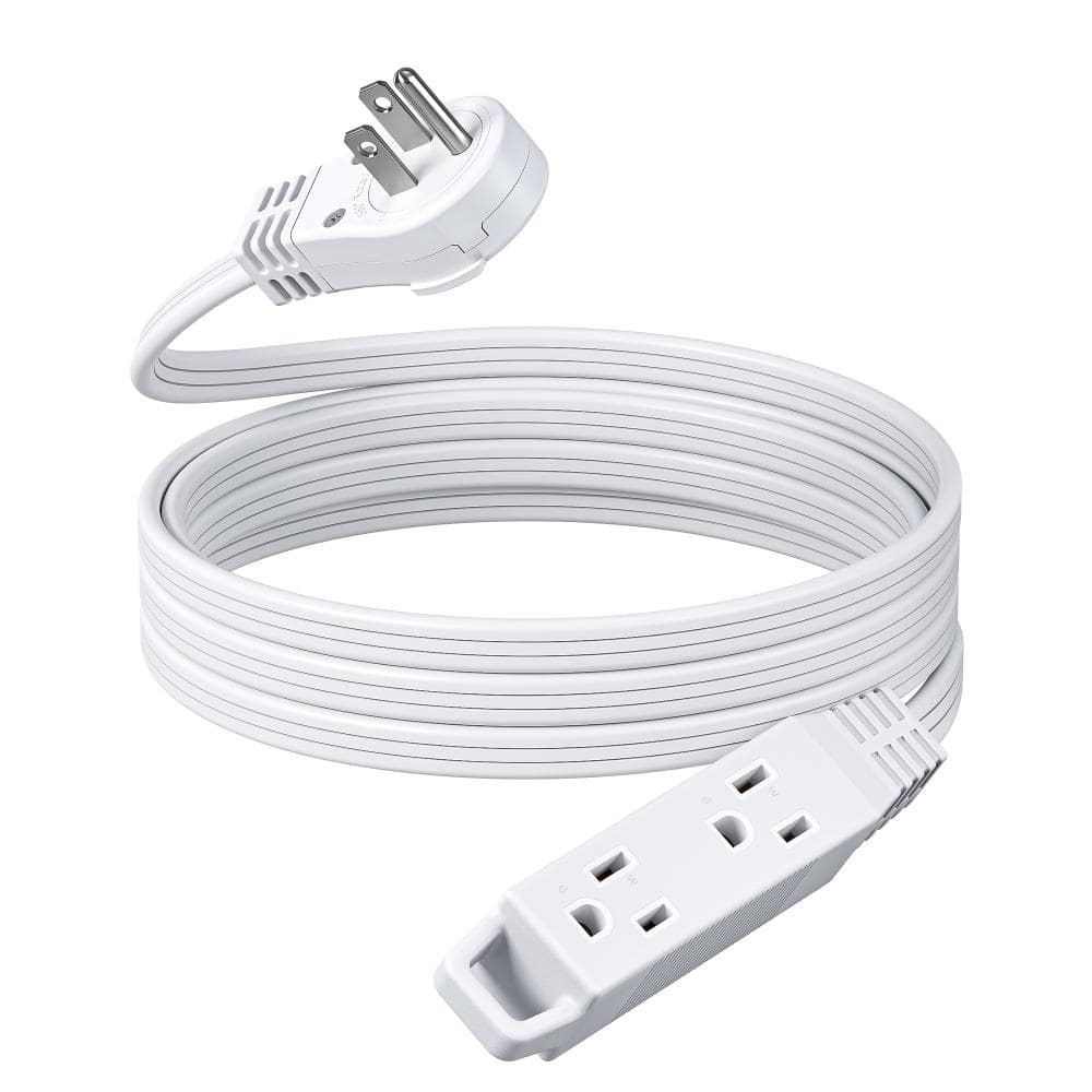 12 ft. 16/3 Indoor Extension Cord with 360° Flat Plug 3 Outlets, White price history on PriceWatchPro
