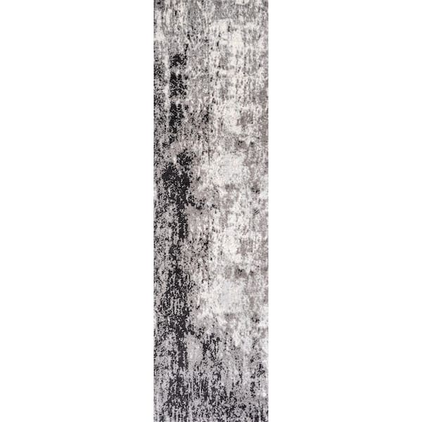 JONATHAN Y Storm Modern Abstract Gray/Cream 2 ft. x 8 ft. Runner Rug