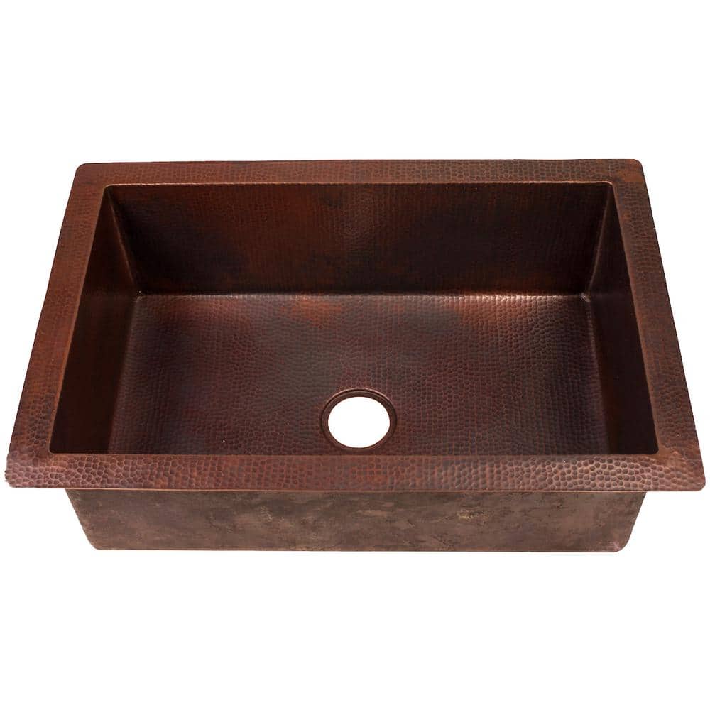 Guadalajara Antique Copper Drop-In Single Bowl Kitchen Sink