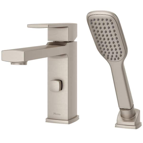 Pfister Deckard Single-Handle Deck Mount Roman Tub Faucet with Handshower in Brushed Nickel