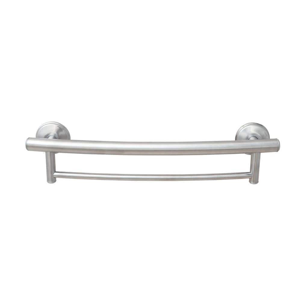Grabcessories 2-in-1 23.375 in. x 1.25 in. Grab Bar and Towel Bar with  Grips in Brushed Nickel 61030 The Home Depot