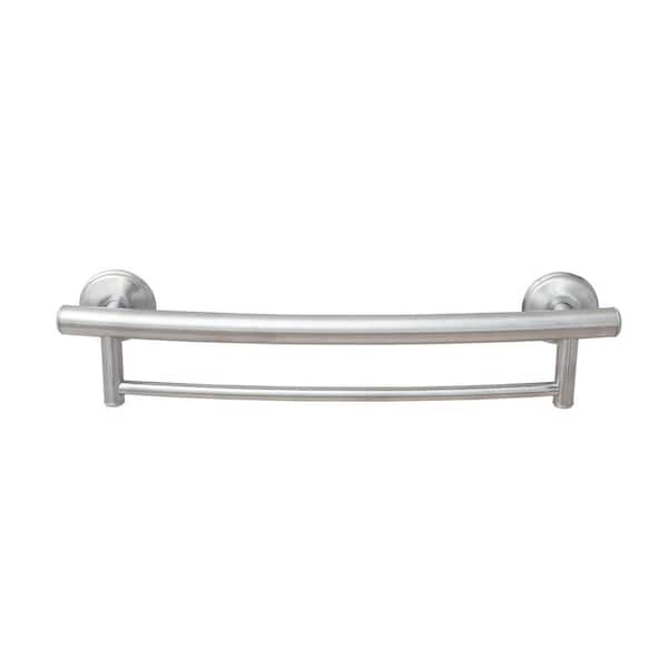 Grabcessories 2-in-1 23.375 in. x 1.25 in. Grab Bar and Towel Bar with Grips in Brushed Nickel