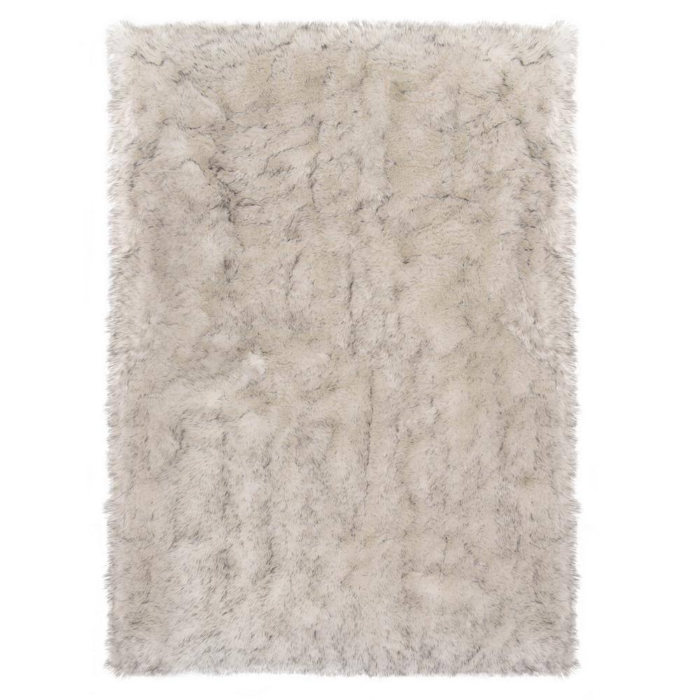 Latepis White/Gray 8 ft. x 10 ft. Sheepskin Faux Furry Cozy Area Rug HRU2316U The Home Depot