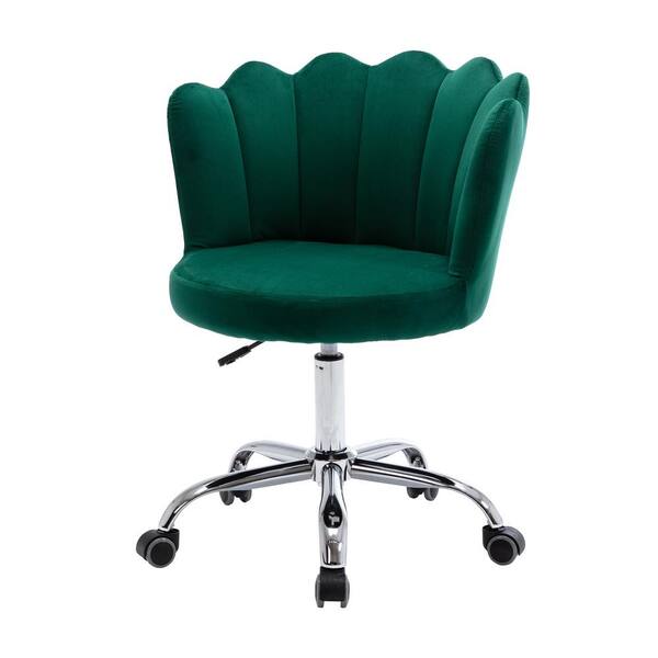 Teal Velvet Upholstered Adjustable Hight Swivel Shell Task Chair