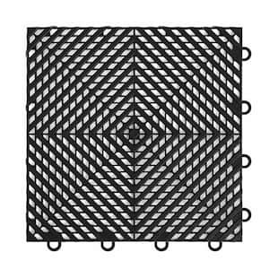 FlooringInc Black Vented 12 in. W x 12 in. L x 3/8 in. T Polypropylene Garage Flooring Tiles (16 Tiles/16 sq.ft.)