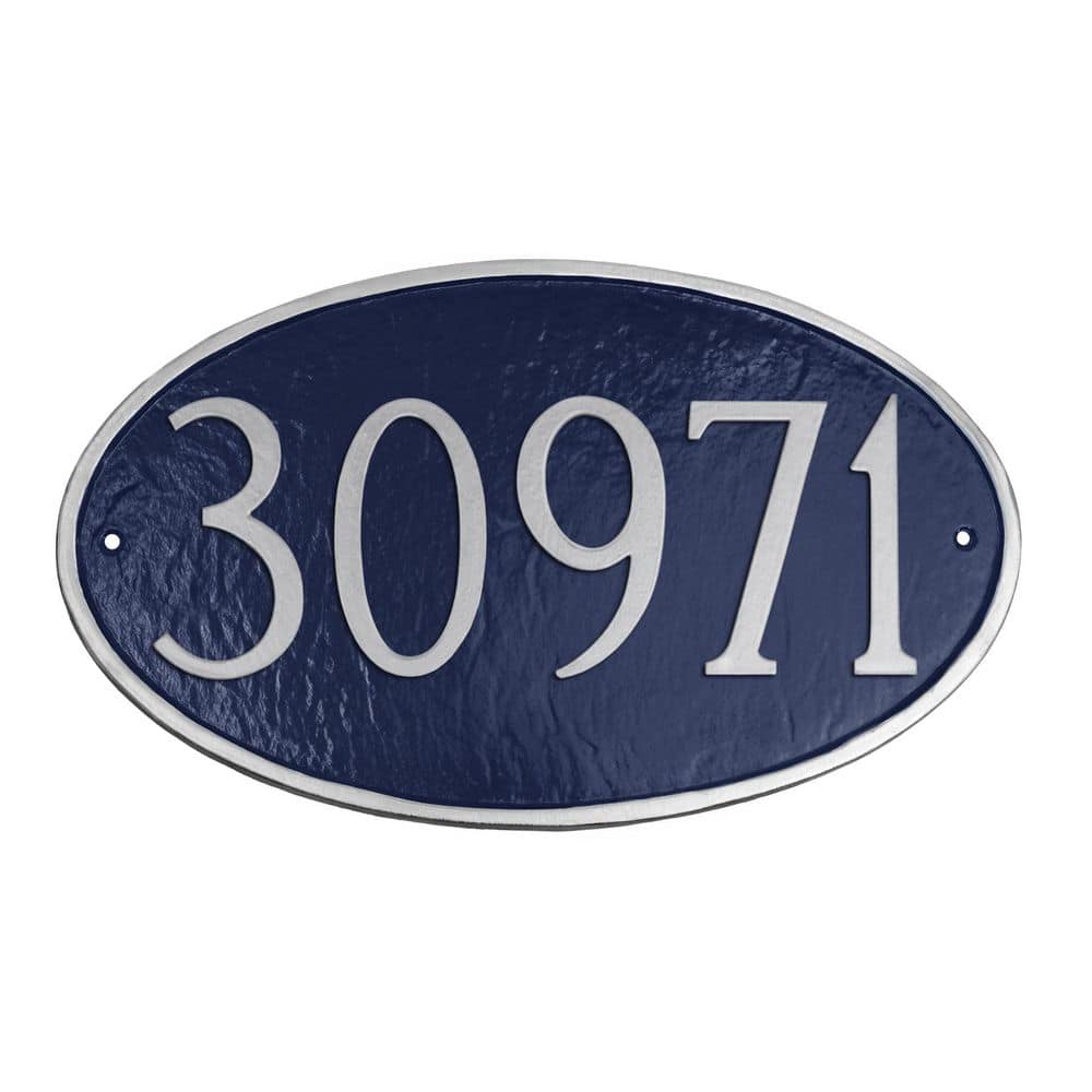 Classic Oval Small Address Sign Plaque - Sea Blue/Silver price history on PriceWatchPro