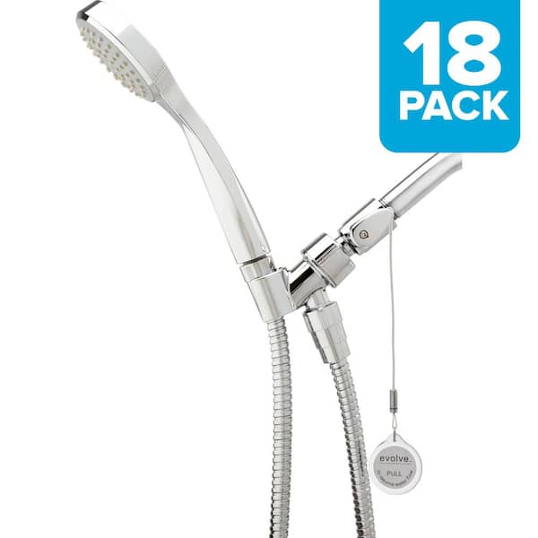 Evolve Technologies 1-Spray Pattern with 2-GPM 18.35-in. Wall Mount Handheld Showerhead in Chrome and Thermostatic Shut-off Valve, (18-Pack)