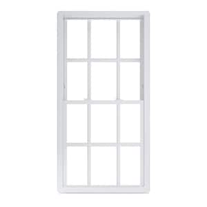 32 in. x 62 in. 50 Series Low-E Argon SC Glass Double Hung White Vinyl Replacement Window with Grids, Screen Incl