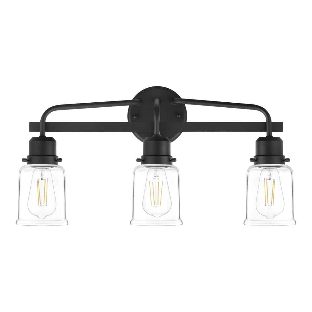 Hampton Bay Timphaven 221/8 in. W 3Light Vanity Light Matte Black