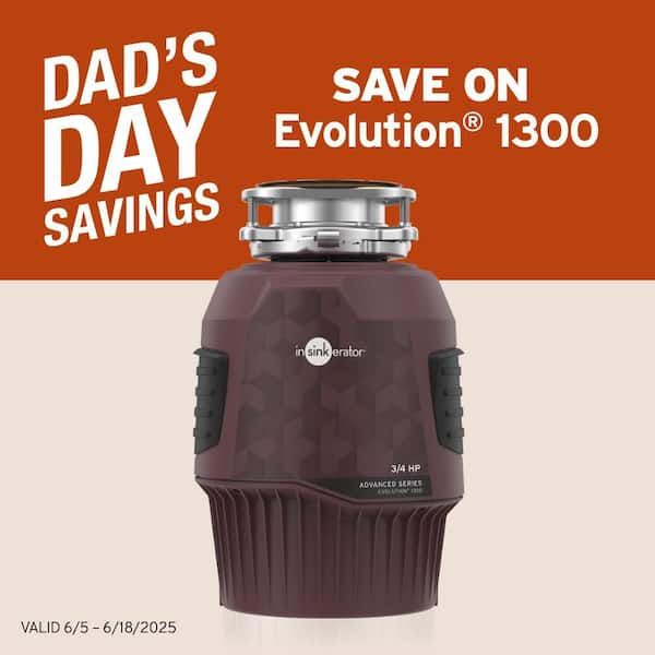Evolution 1300, 3/4 HP Garbage Disposal, Advanced Series EZ Connect Continuous Feed Food Waste Disposer