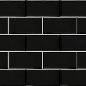 Restore Glossy Black 3 in. x 6 in. Glazed Ceramic Subway Wall Tile (0.125 sq. ft./each)