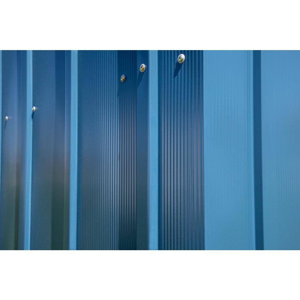 10 ft x 14 ft Blue Gray Galvanized Steel Storage Shed