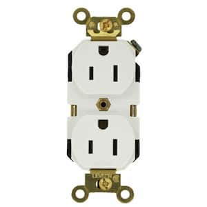 15 Amp 125 Volt Industrial Grade Duplex Outlet/Receptacle, White (1-Pack) 05262-W