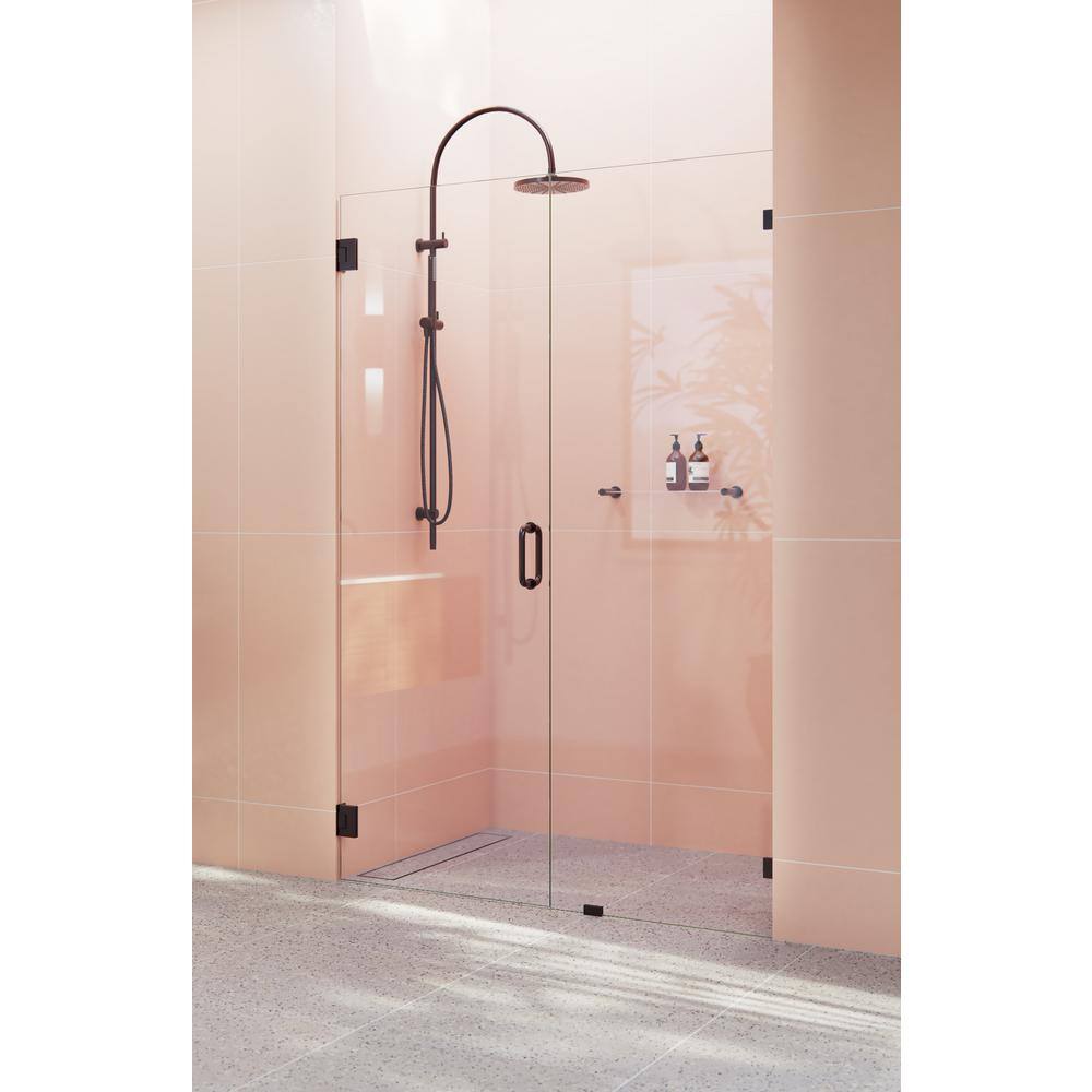 Illume Frameless Oil Rubbed Bronze Glass Shower Door, 78" x 45.25"