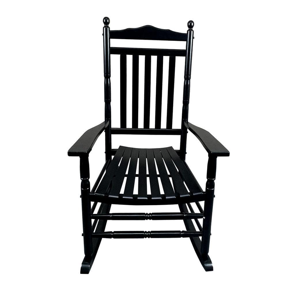 GAWEZA Black Wood Outdoor Rocking Chair JYCRJR1250BK - The Home Depot