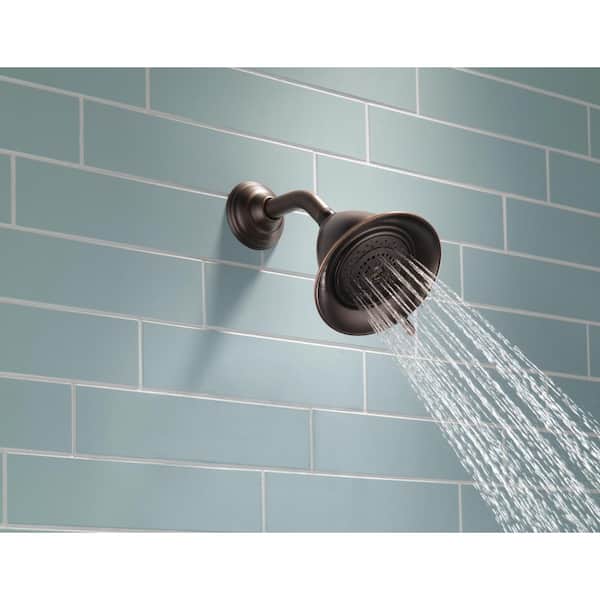Victorian 3-Spray Patterns 2.50 GPM 5.71 in. Wall Mount Fixed Shower Head in Venetian Bronze