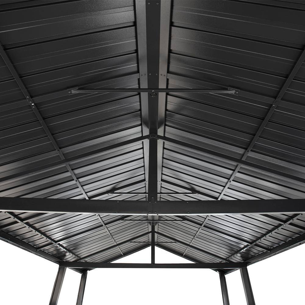 Samara 12' x 20' Dark Gray Aluminum and Steel Carport Kit