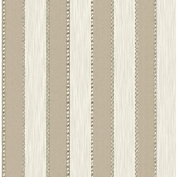 Unbranded Ornamenta 2 Taupe/Beige Classic Stripe Design Non-Pasted Vinyl on Paper Material Wallpaper Roll (Covers 57.75 sq. ft..)