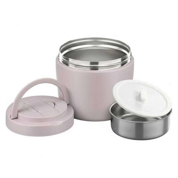 5-Piece Purple Stainless Steel Vacuum Insulated Leakproof Thermo Food Jar Set with Folding Spoon Hot Lunch