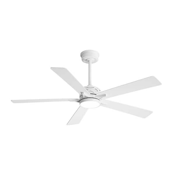 MLiAN 52 in. (4.3 ft.) DC Motor Indoor Smart Ceiling Fan with Integrated LED, White