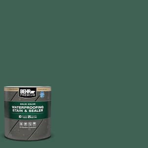 1 qt. #M430-7 Green Agate Solid Color Waterproofing Exterior Wood Stain and Sealer