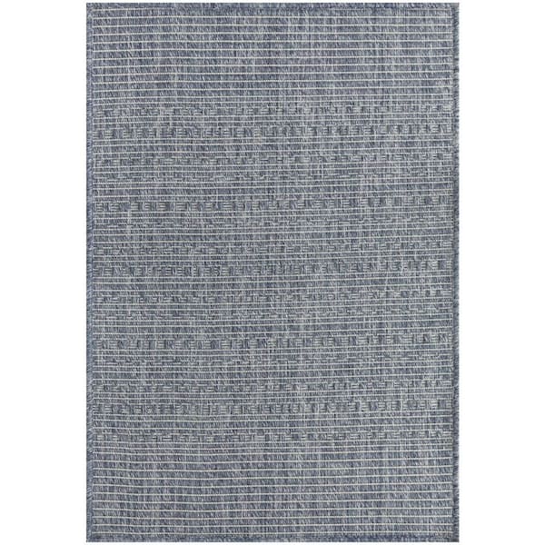 Tulum Denim 3 ft. x 5 ft. All-Over Design Contemporary Area Rug