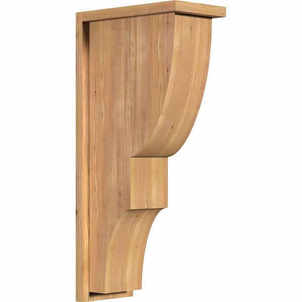 Ekena Millwork 7-1/2 in. x 14 in. x 30 in. Western Red Cedar Ridgewood Smooth Corbel with Backplate