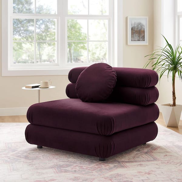 MODWAY Jubilee 38 in. Performance Velvet Modular Armless Sectional