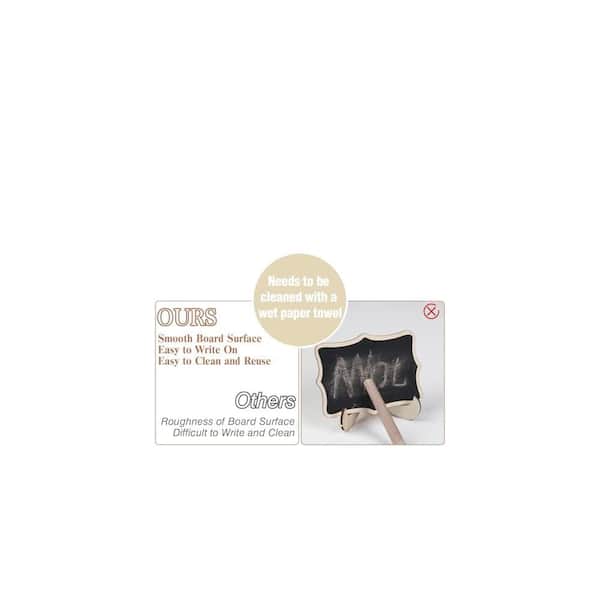 ULENDIS 10 Pack Mini Chalkboard Signs With Easel Stand, 3.9x2.9 Inch Small Wooden Labels