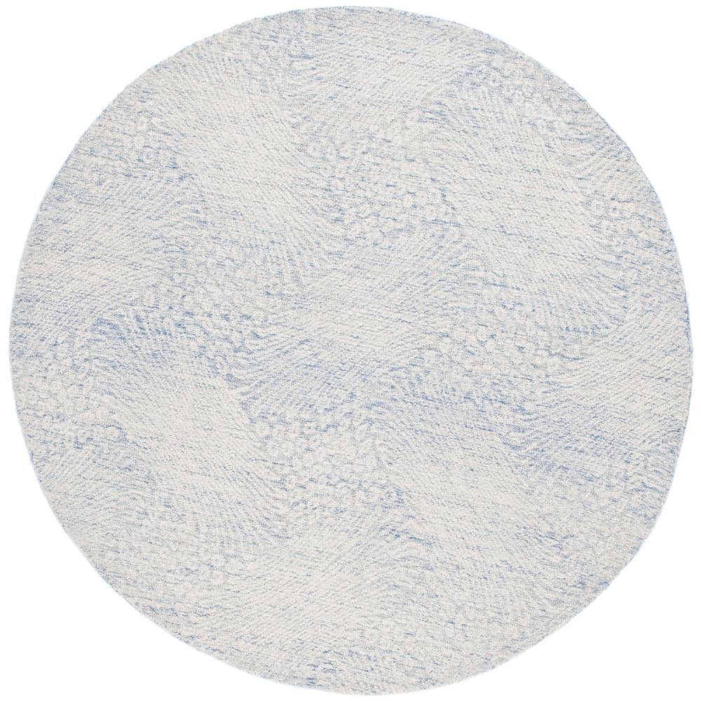Ebony Blue/Ivory 6 ft. x 6 ft. Floral Round Area Rug price history on PriceWatchPro