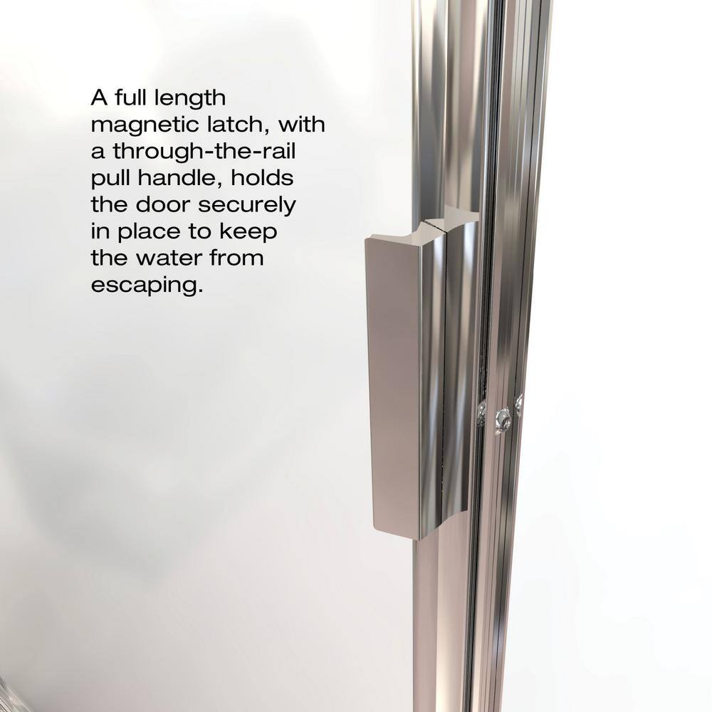 Sopora Chrome Framed Pivot Shower Door with Clear Glass