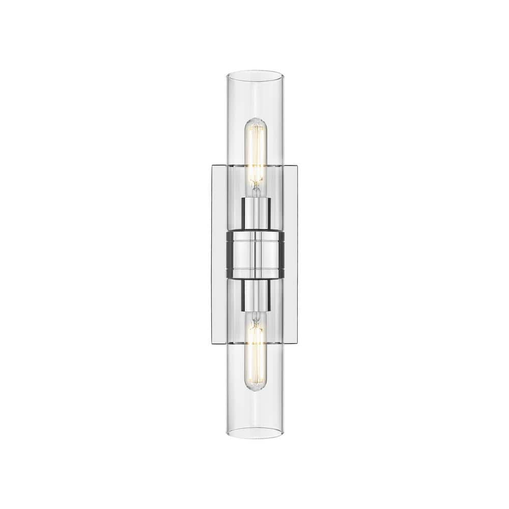 Ballston Urban 18 in. 2-Light Polished Chrome Vanity Light with Glass Shade price history on PriceWatchPro