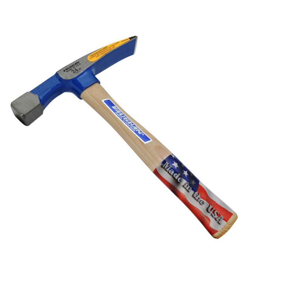 Vaughan 24 oz. Carbon Steel Bricklayer's Hammer with 11.5 in. Hardwood Handle BL24TC The Home