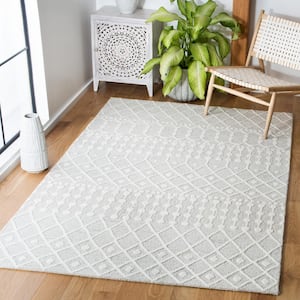 Blossom Silver/Ivory 6 ft. x 9 ft. Geometric Aztec Area Rug