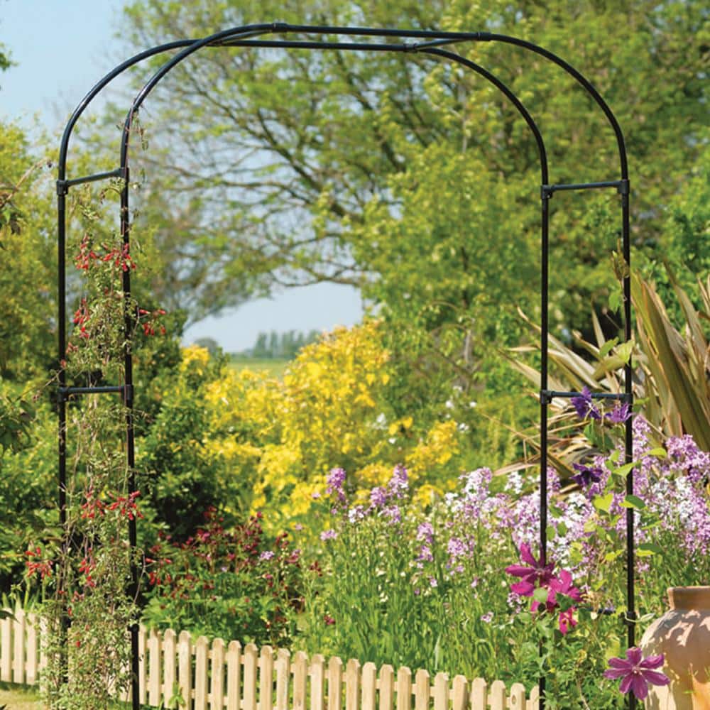 Extra Wide Black Metal Garden Arch Arbor