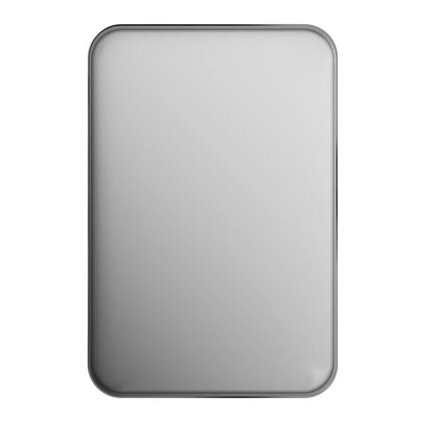 ORGANNICE 24 in. W x 36 in. H Rectangular Aluminum Framed Modern Silver ...