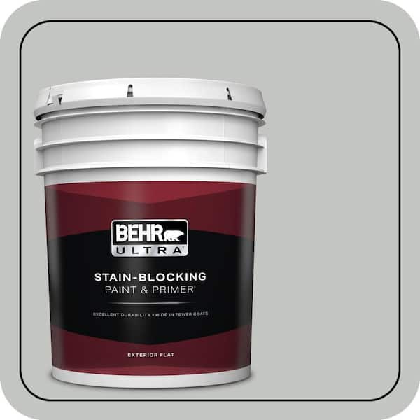 BEHR ULTRA 5 gal. #PPU25-14 Engagement Silver Flat Exterior Paint & Primer