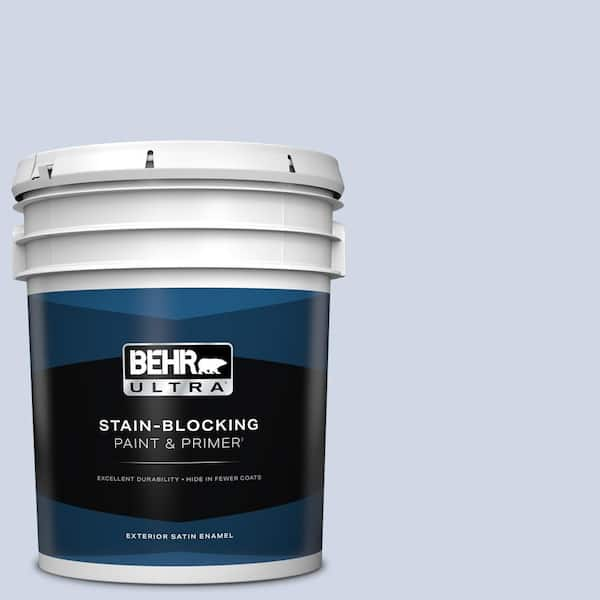 BEHR ULTRA 5 gal. #600E-2 Harbor Mist Satin Enamel Exterior Paint & Primer