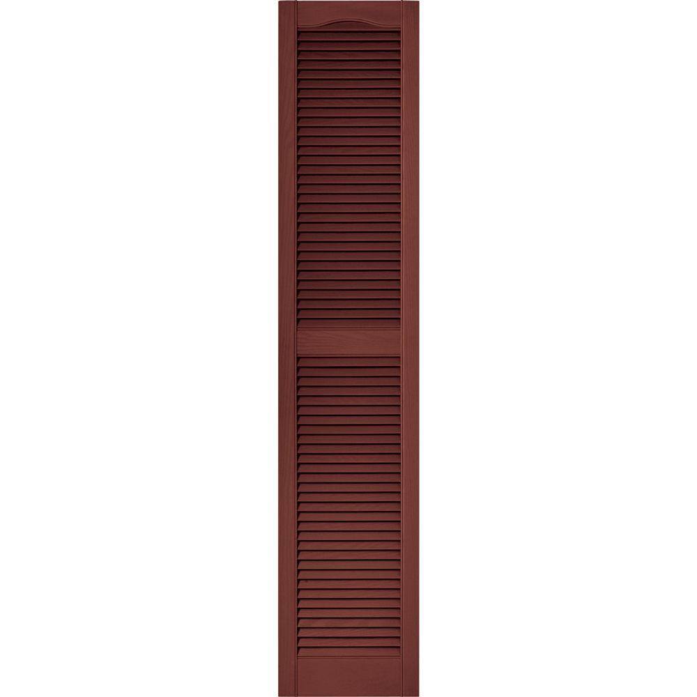 Builders Edge 15 in. x 72 in. Louvered Vinyl Exterior Shutters
