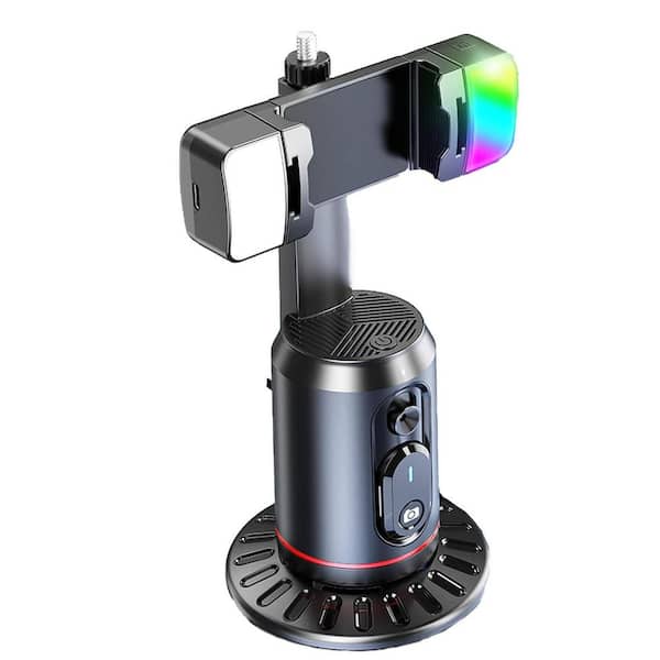 OBJLGEV 360° Rotation Smart Face Body Tracking Phone Holder with AI Gesture Control and Rechargeable Remote for Live Streaming