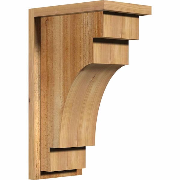 Ekena Millwork 8 in. x 12 in. x 20 in. Mediterranean Rough Sawn Western Red Cedar Corbel with Backplate
