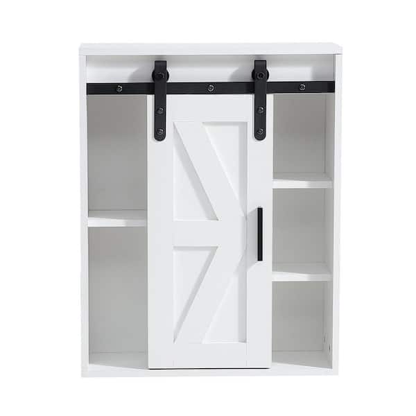 Upolu Evgenii 21.70 in. W x 7.90 in. D x 27.60 in. H White Bathroom Wall Cabinet