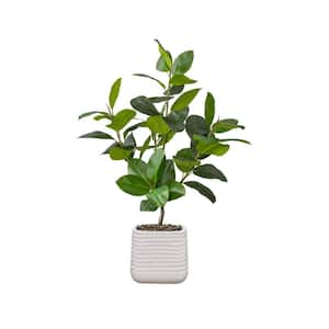 Real touch 61 in. fake Rubber tree in sustainable planter