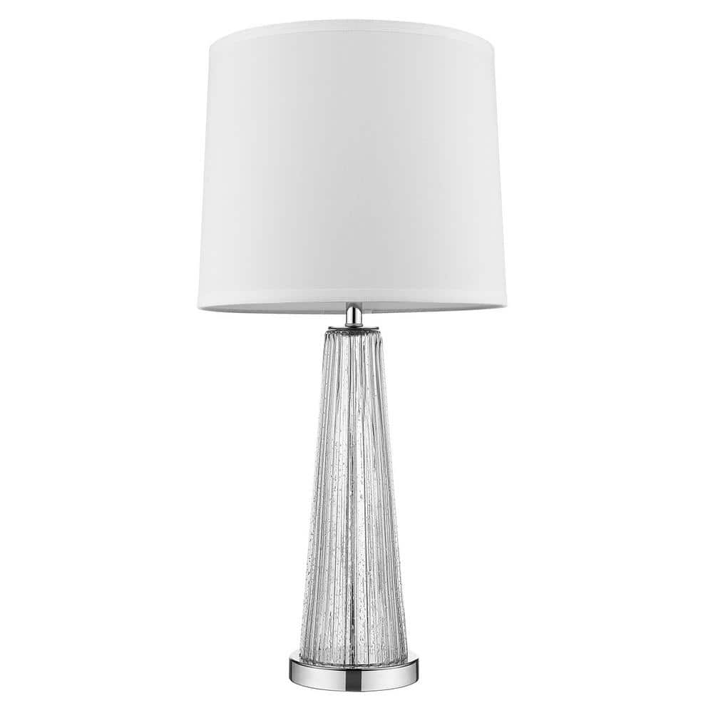 HomeRoots 29 in. Silver Standard Light Bulb Bedside Table Lamp ...