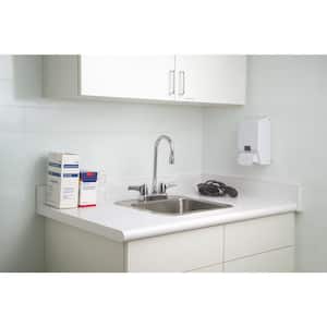 2-Handle Standard Kitchen Faucet with Gooseneck Spout in Chrome